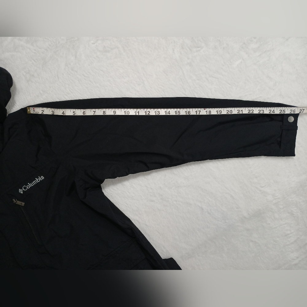 Columbia Omni-Tech Black Hooded Waterproof Rain Jacket Size M - Picture 9 of 10
